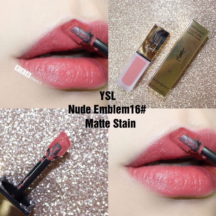 ysl407号哑光唇釉试色图,ysl新品哑光唇釉16号