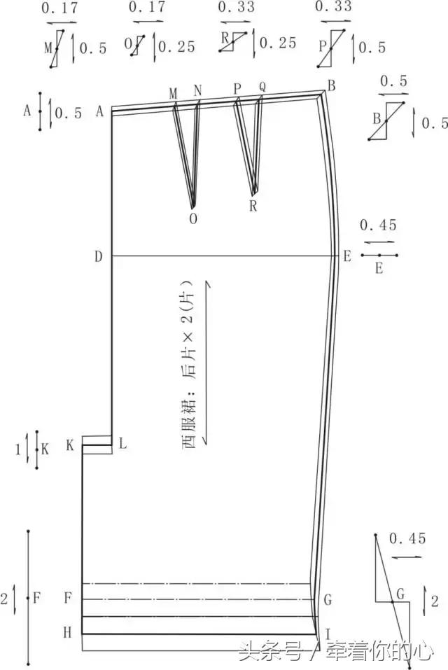 西服裙裁剪图教程,西服裙后开叉缝制教程图解