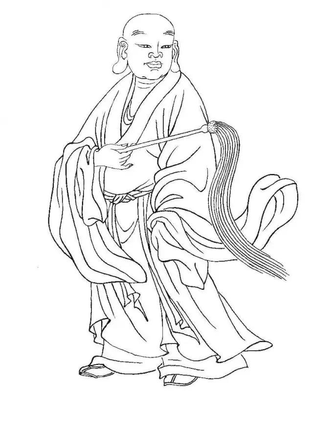 白描罗汉全本,罗汉白描100幅