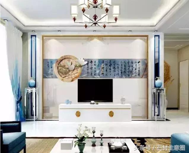 清水出芙蓉天然去雕饰木雕,鱼肚白石材背景墙现代简约