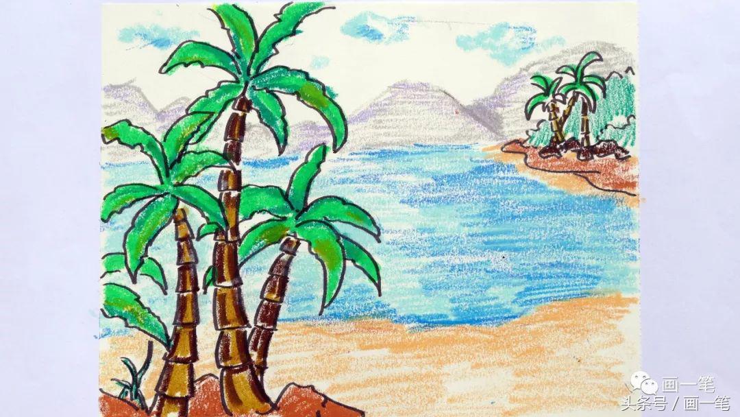 丙烯画山水画瀑布,石英砂丙烯画瀑布