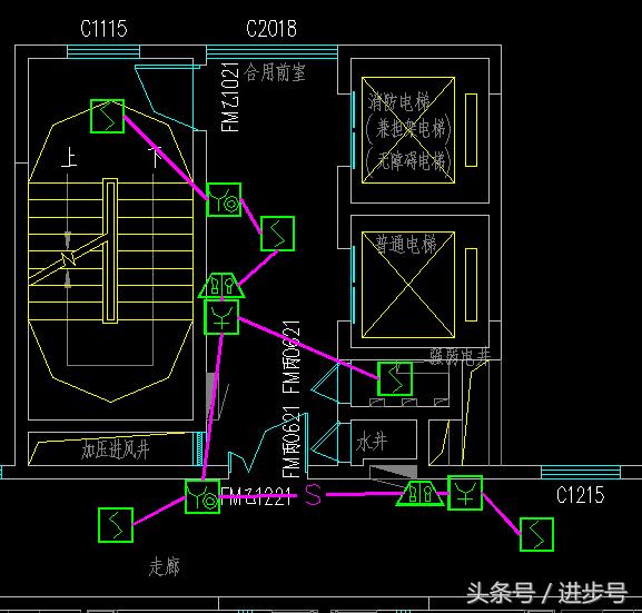地库火灾自动报警系统平面图讲解,cad快速看图如何画消防报警图