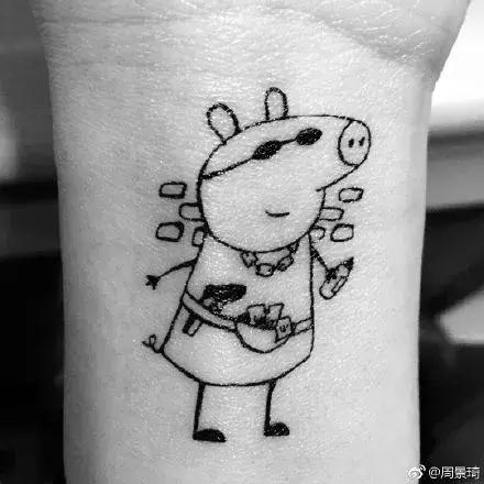 小猪佩奇可爱纹身大全,老传统小猪佩奇纹身