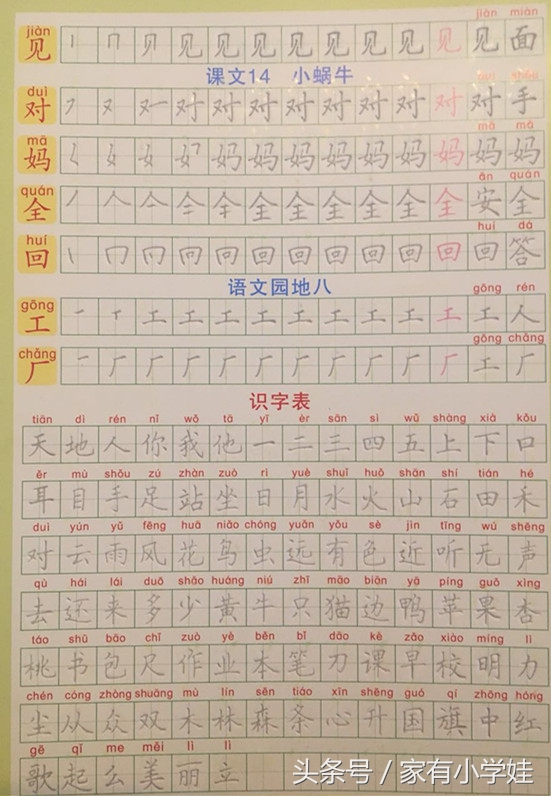 一年级小公鸡和小鸭子生字笔顺,一年级必认字100个含笔顺