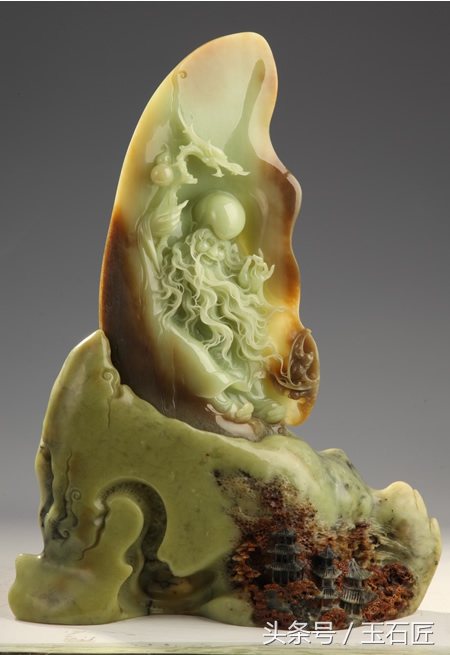 岫玉雕刻的鱼摆件放在哪里好,国玉岫玉雕刻摆件