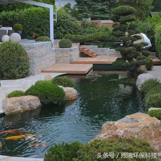 禅意庭院绿化设计图鱼池,最有日本禅意的庭院鱼池