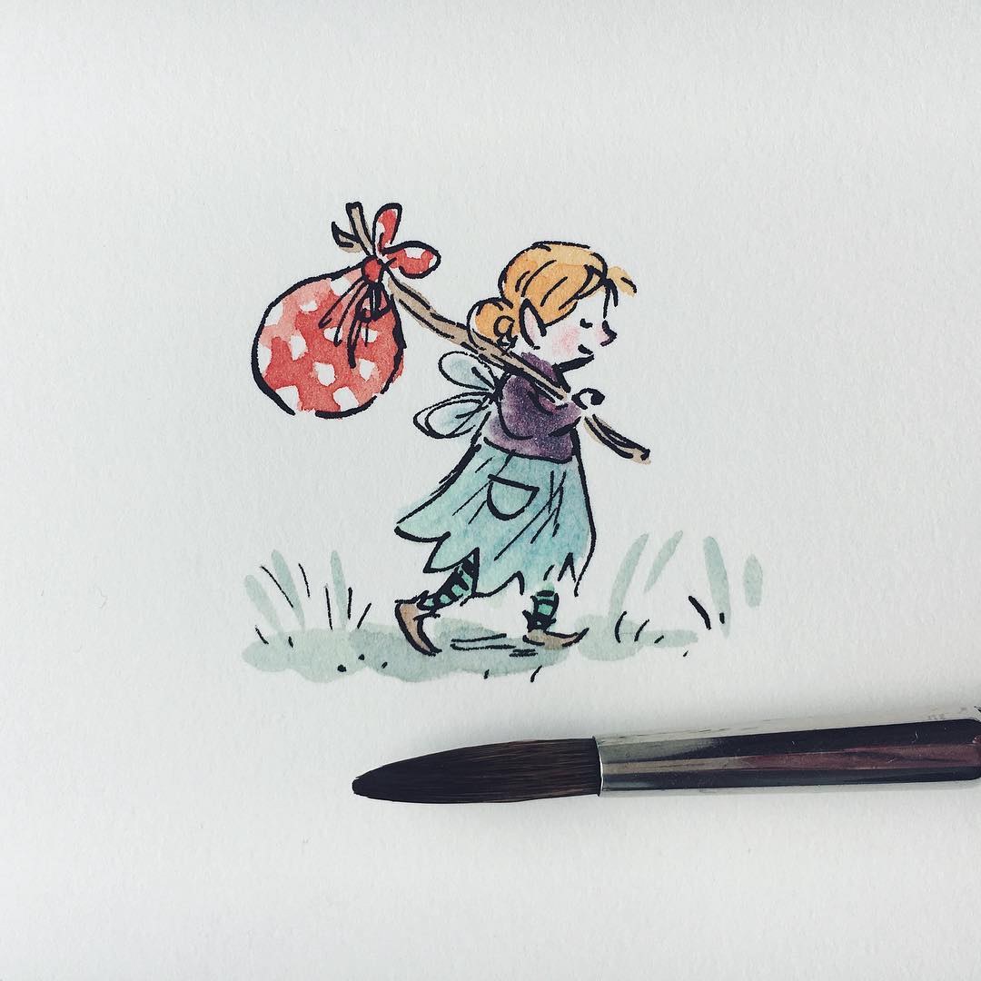 水彩可爱小兔简笔画,兔子简笔画水彩画