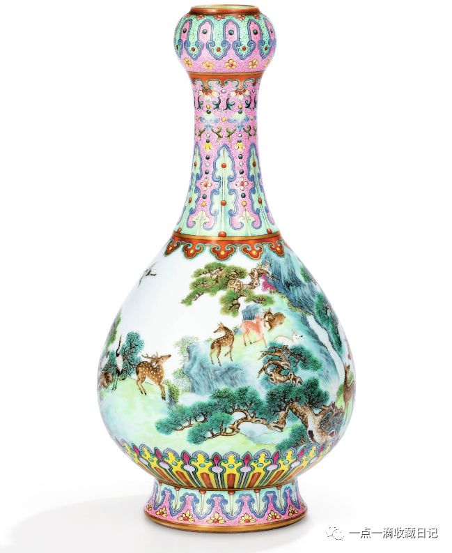 为什么估价这么高?宫粉地洋彩鹤鹿同春如意瓶6月12日巴黎苏富比