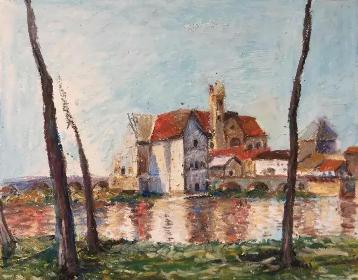 如何用颜料画一幅简单的风景画,怎么用油画棒画风景画