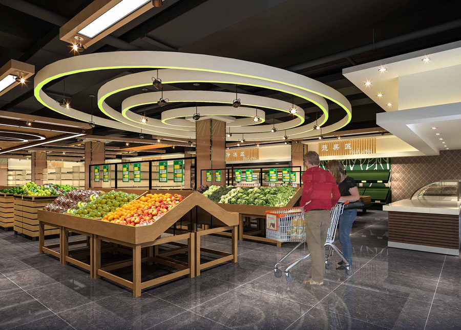 超市商店橱窗设计效果图,超市设计效果视频