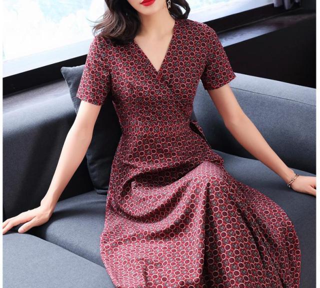 大码甜美碎花方领连衣裙,女装连衣裙夏季甜美碎花