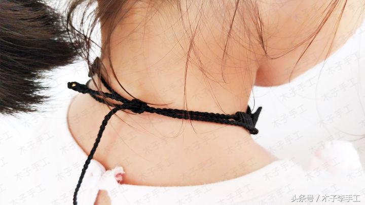 双层锁骨链编绳编法,黑色双层珍珠项链锁骨链高级感