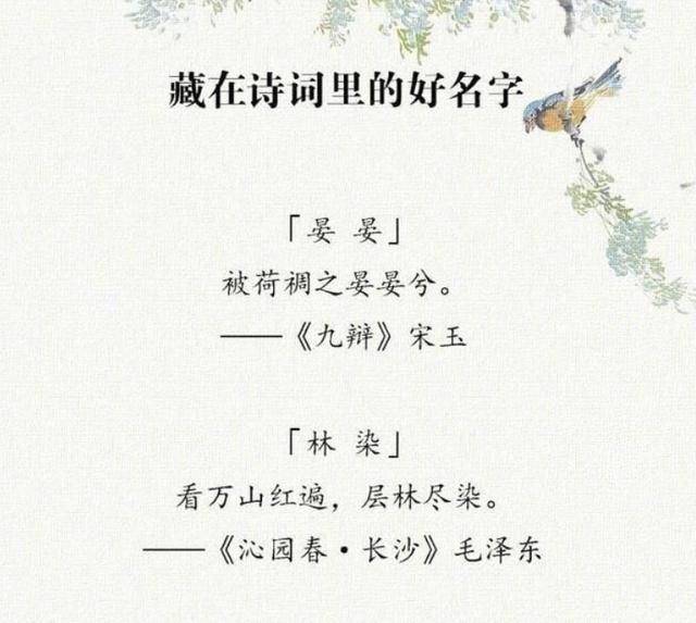 女孩起名诗经楚辞唐诗宋词,男楚辞女诗经起名字大全