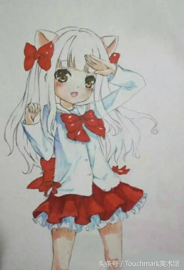 用丙烯马克笔画小姑娘背影,动漫人物绘画马克笔简单好看