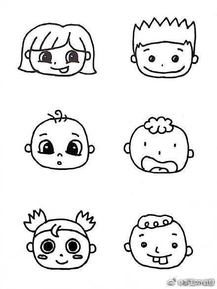开心超萌小人简笔画,100个可爱手账小人简笔画