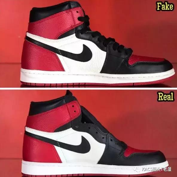 低帮黑红脚趾aj1怎么一招辨别真假,aj1lowbredlow黑红脚趾真假对比