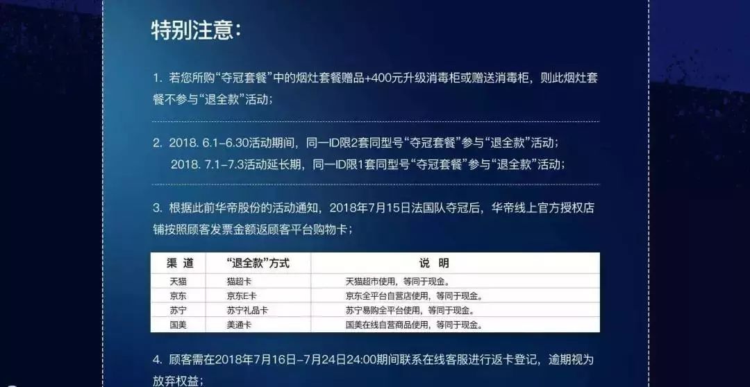 华帝退全款事件后续,退全款变成退购物卡