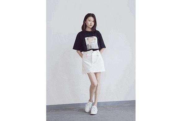 不对称半裙露腿,半裙不规则显瘦