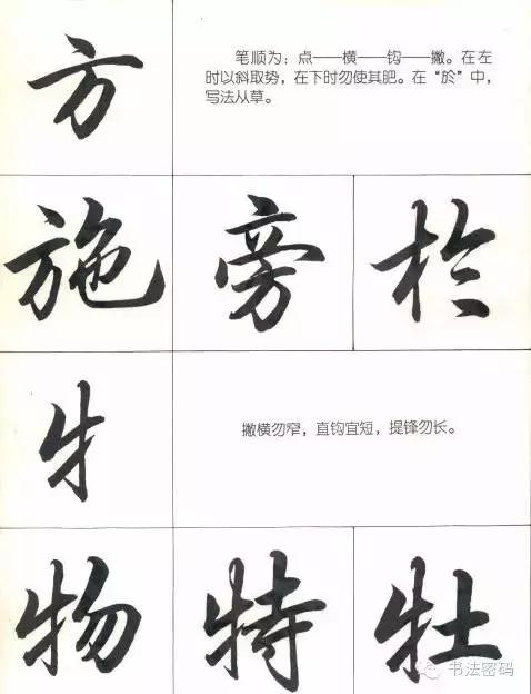 行书22个写法,米芾行书笔画偏旁部首精解