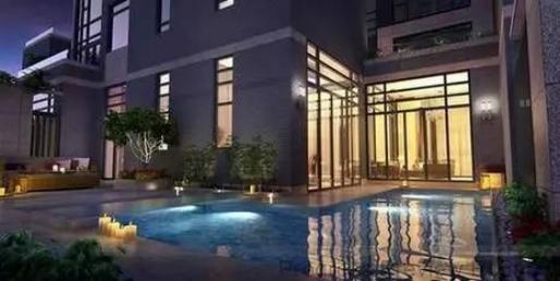 从古代的建筑变成现代的建筑过程,从老旧屋变成豪华别墅