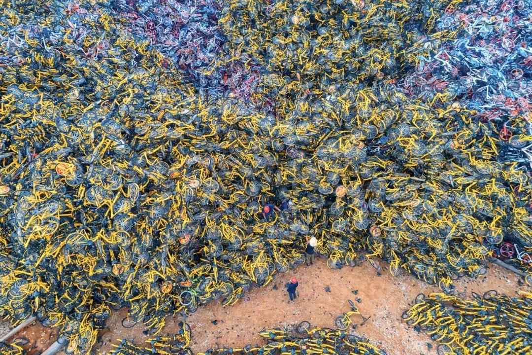 共享单车坟场图,共享单车坟场全记录