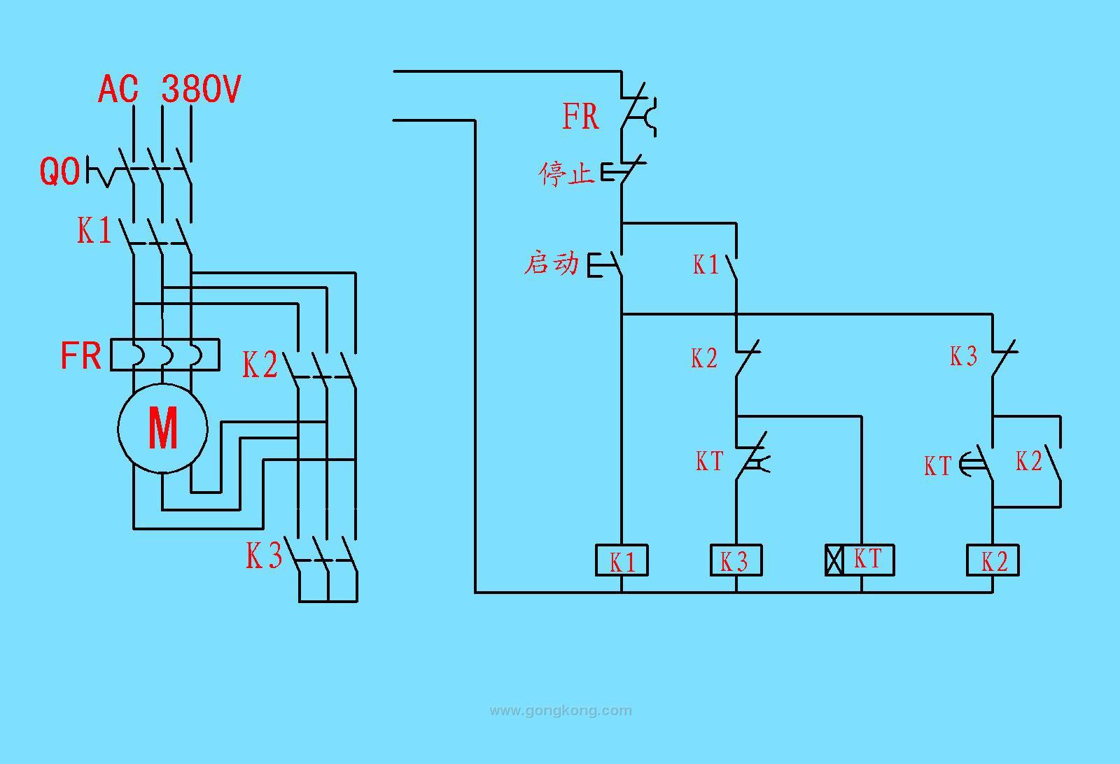 时间继电器与接触器的接线方法图,时间继电器的接线运用视频讲解