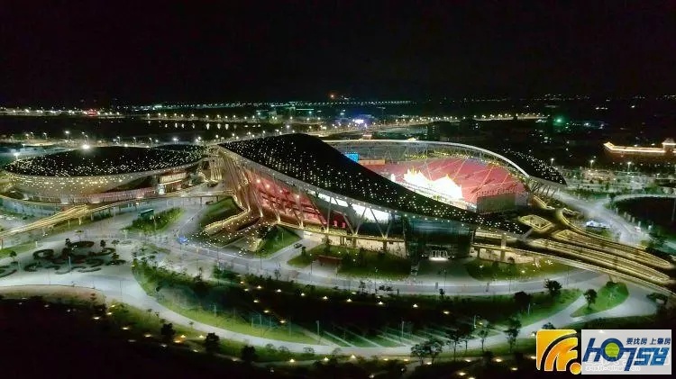 省运会夜景,省运会开幕式灯光秀