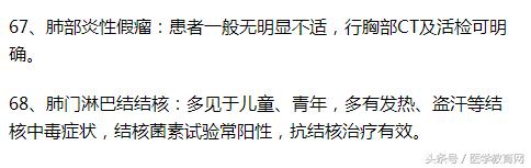 临床常见疾病总结,医生整理了140条常见临床病症知识