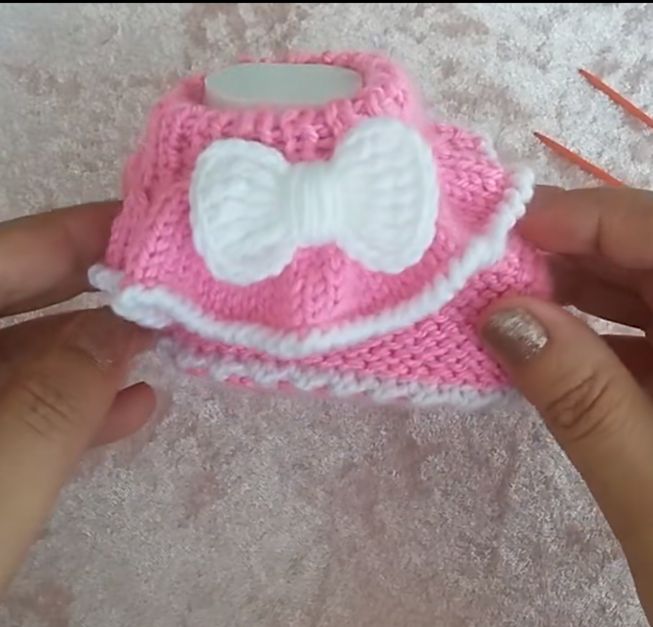 棒针双色编织婴儿鞋的教程,棒针编织婴儿0-3个月鞋教程