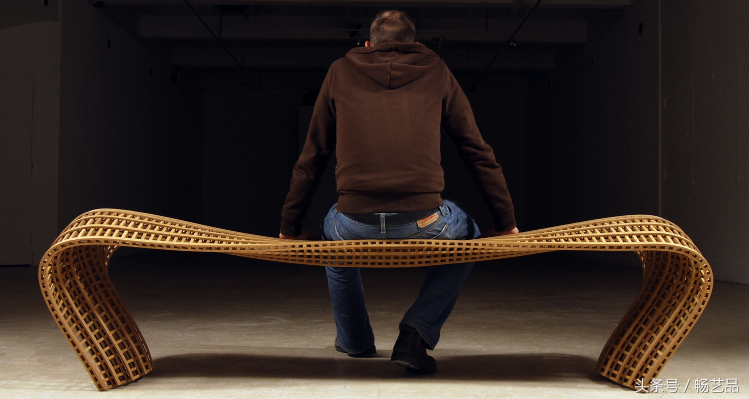 现代蒸汽弯椅制作,树干长椅制作