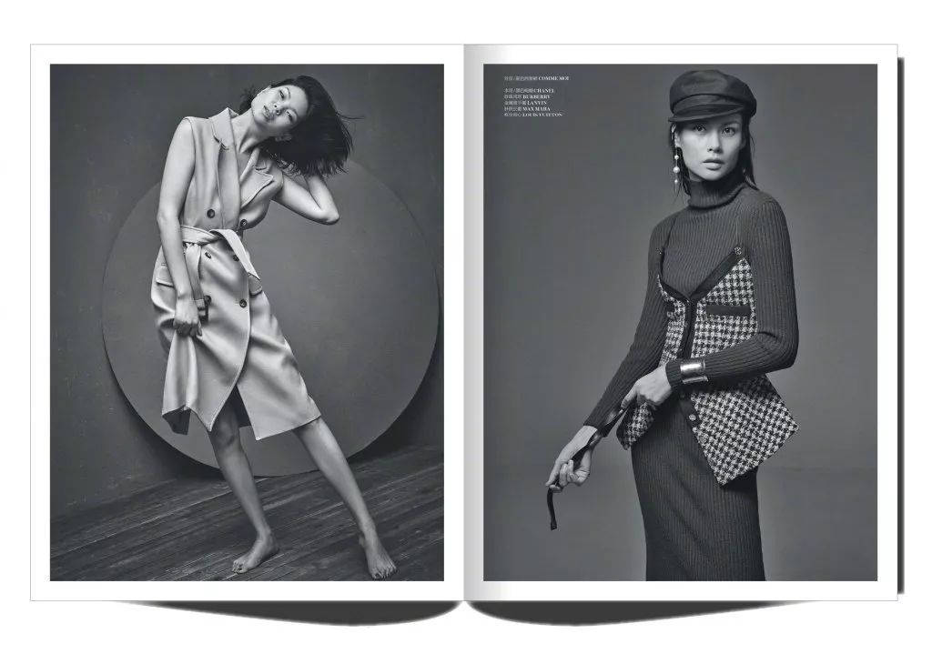 雎晓雯和国外模特拍广告,超模雎晓雯穿搭