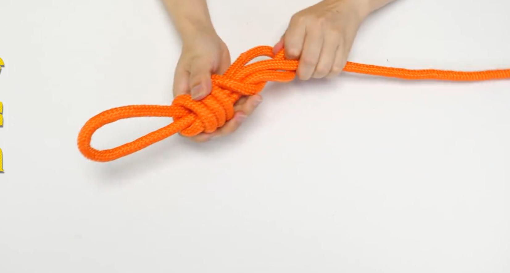 教你10种实用的绳子打结方法,用6根短绳打结成一根长绳需要30秒