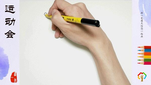 铅笔画体育运动,彩铅画体育