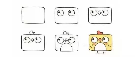 简笔画用长方形画的图,三角形圆形长方形正方形拼小动物