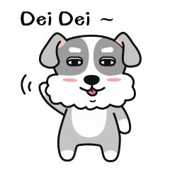 表情包可爱一只小狗,小狗龇牙咧嘴的笑表情包