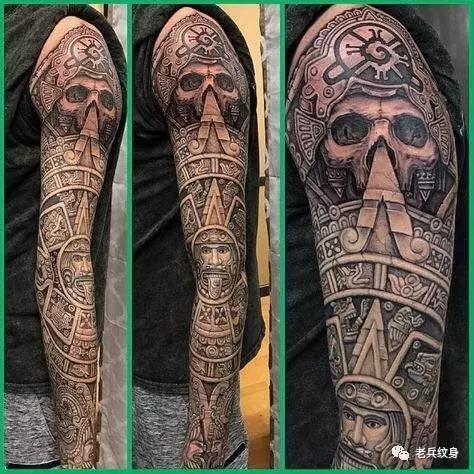 纹身玛雅图腾花臂图案大全,玛雅纹身图腾素材