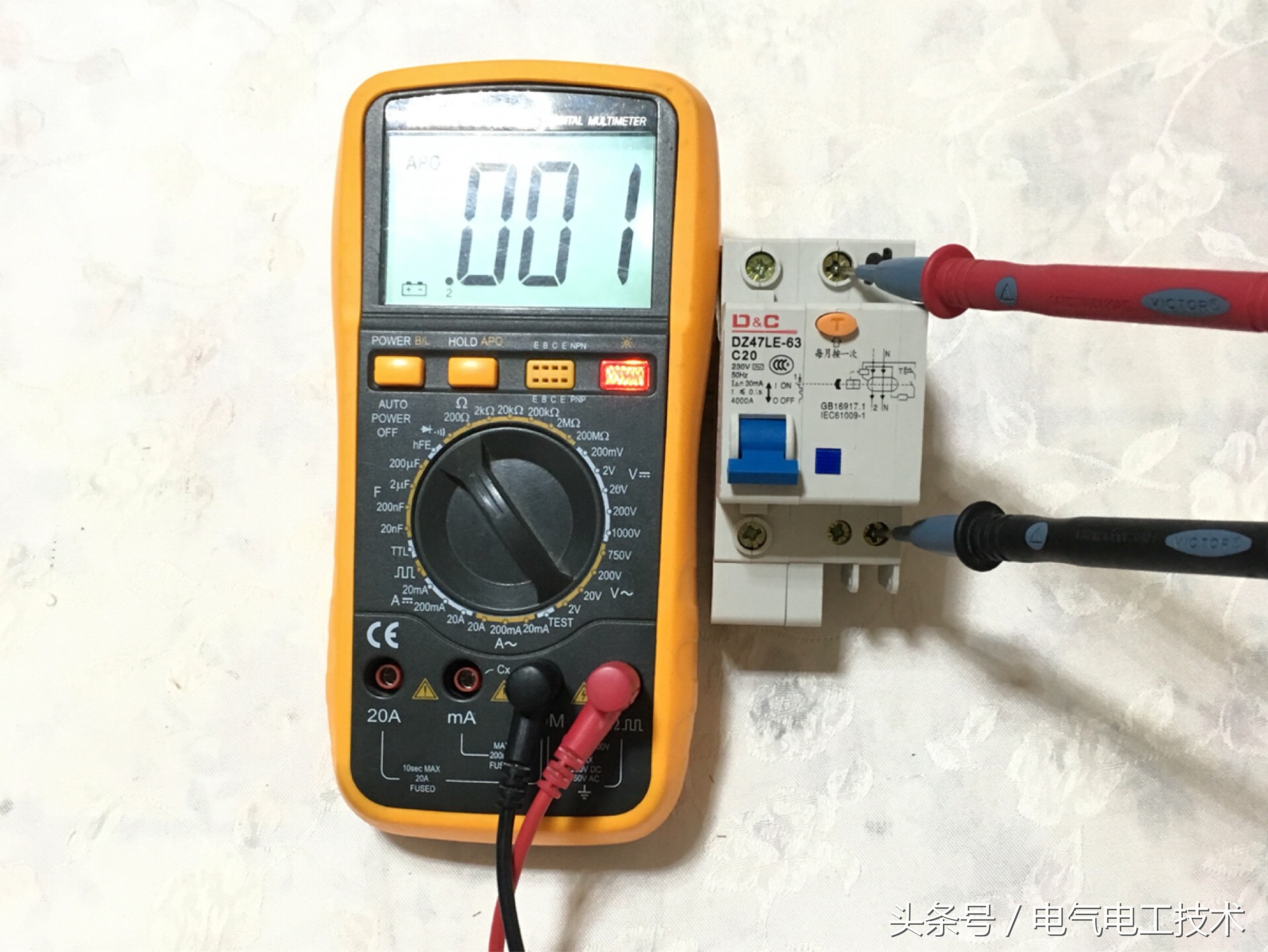 电工漏保接线,漏保左火右零接线图