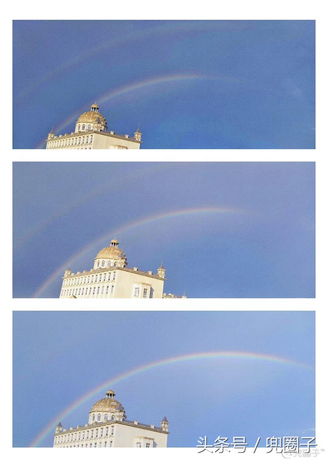 今天的双彩虹,昨天广福路上的双彩虹