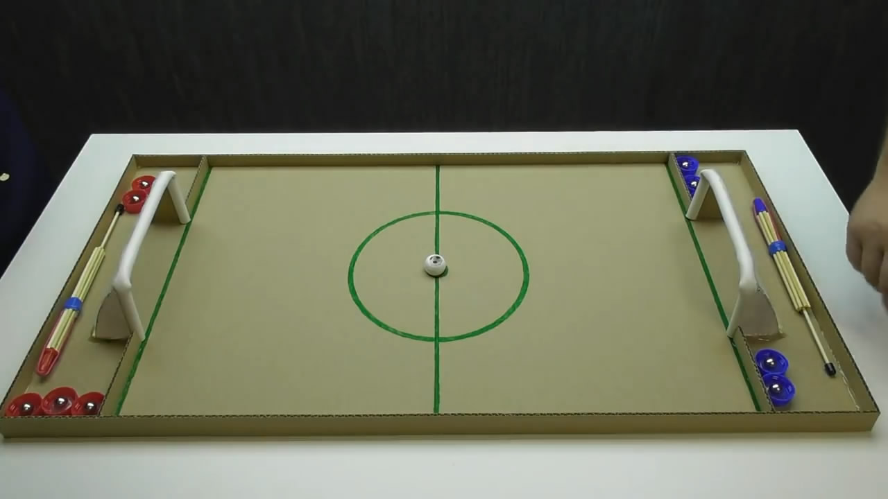 怎么做足球桌面游戏,足球游戏机手工简单易学