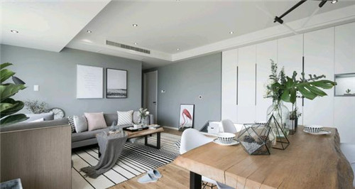 灰色墙面装修案例89㎡北欧全灰墙面设计