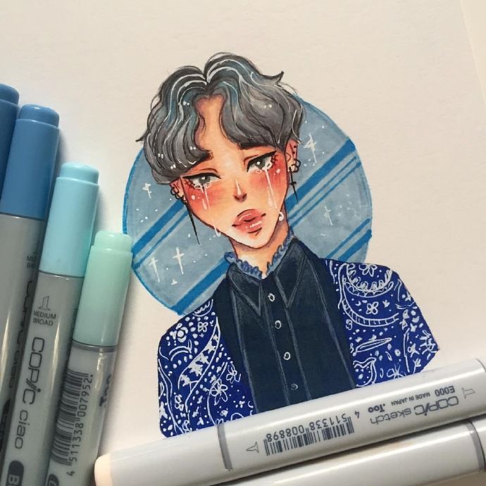 马克笔绘画动漫人物图,画画动漫人物马克笔手绘教程古风