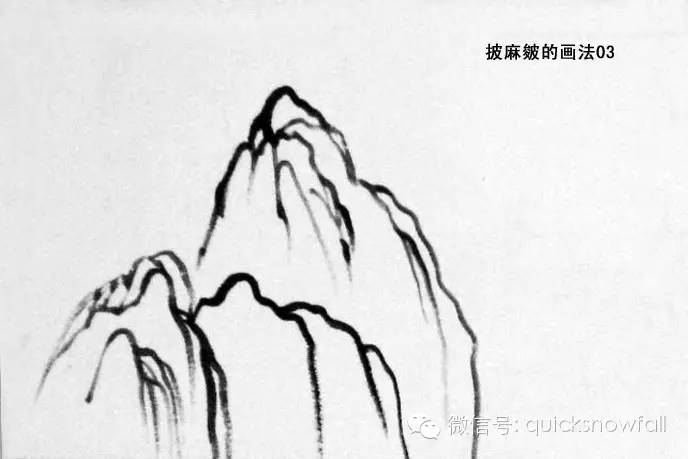 山水画斧劈皴山石画法,阿金山水画技法山石画法