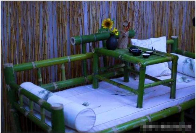 竹制简易罗汉沙发,李子柒竹沙发工艺教程