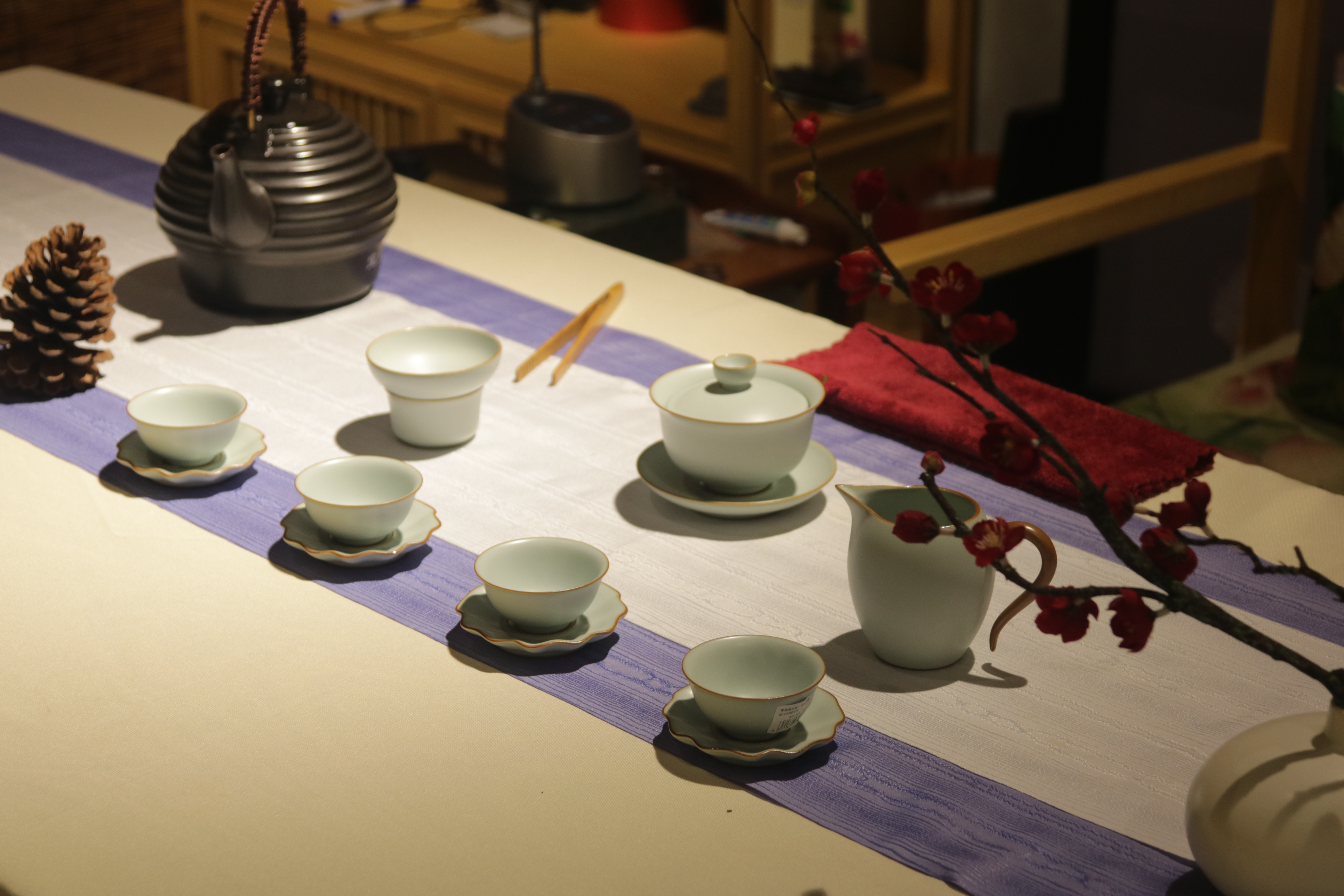 青澹汝瓷盖碗,青澹汝瓷和问鼎汝瓷