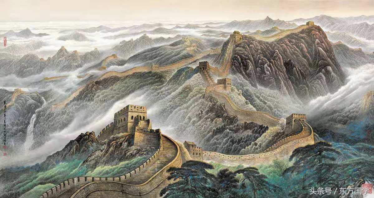 金色长城风水画朝向,长城的风水画的寓意和象征