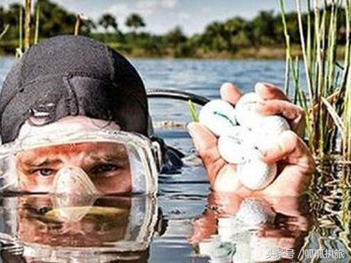 捡高尔夫球,捡了很多高尔夫球