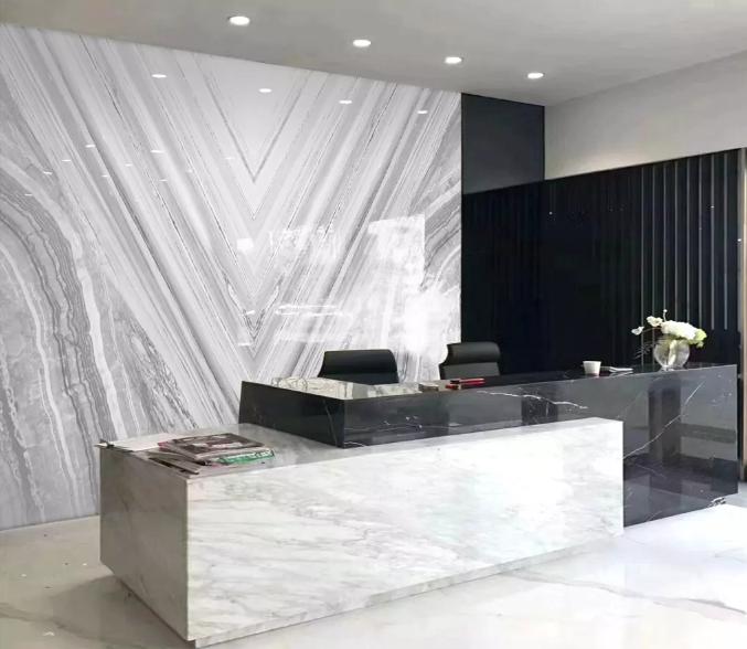 现代轻奢背景墙天然石斜纹,现代轻奢灰色背景墙效果图