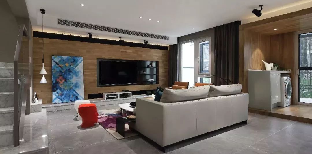 灰色哑光地砖800*800铺贴效果,暖灰色地砖装修效果图现代简约