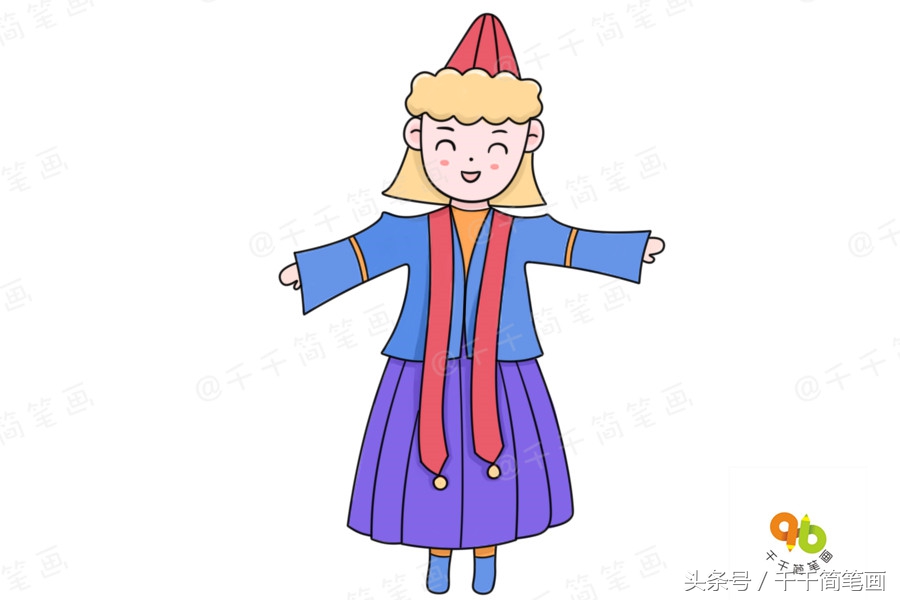 少数民族服饰简笔画超简单,广西少数民族服饰简笔画