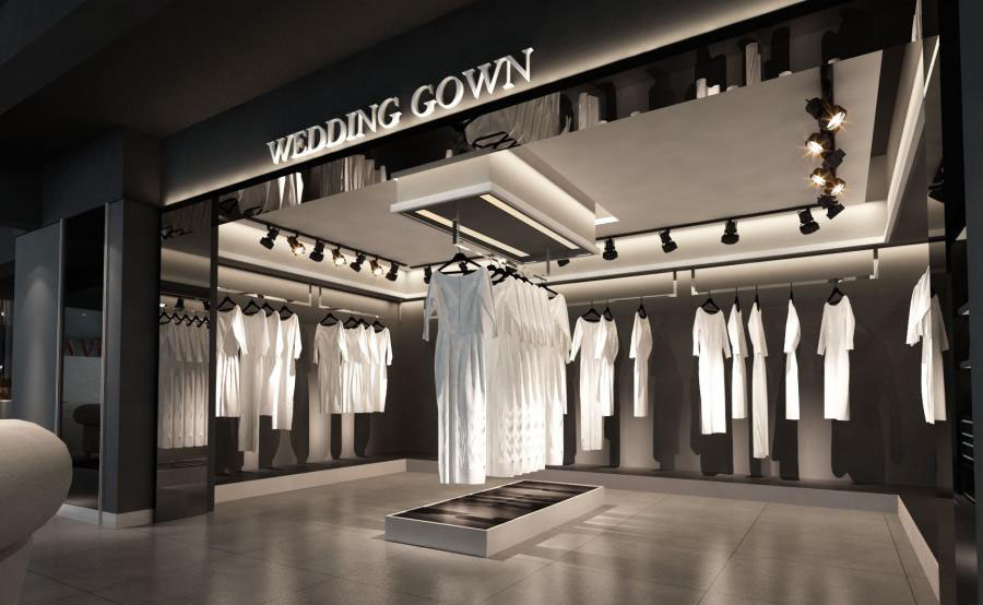 婚纱店专卖店设计效果图,婚纱店铺设计效果图